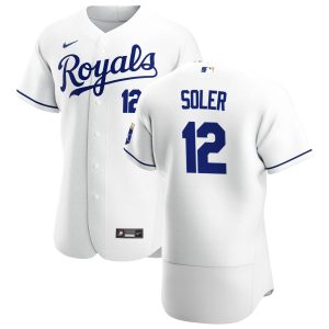 Amazing Kansas City Royals #12 Jorge Soler Men's Nike White Home 2020 Authentic Player MLB Jersey
