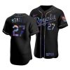 Fantastic Kansas City Royals #27 Adalberto Mondesi Men's Nike Iridescent Holographic Collection MLB Jersey   Black