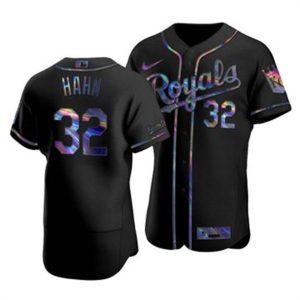 Amazing Kansas City Royals #32 Jesse Hahn Men's Nike Iridescent Holographic Collection MLB Jersey   Black