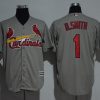 Impressive Cardinals #1 Ozzie Smith Grey New Cool Base Stitched MLB Jersey