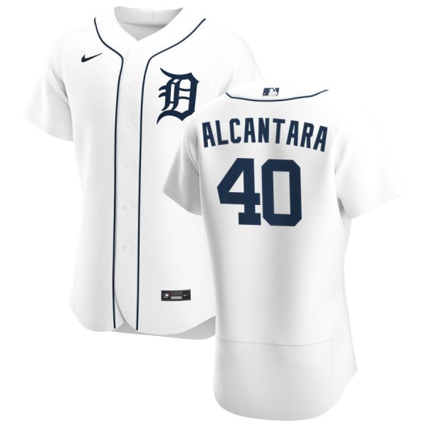 Superb Detroit Tigers #40 Sergio Alcantara Men's Nike White Home 2020 Authentic Player MLB Jersey