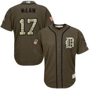 Superb Tigers #17 Denny McLain Green Salute to Service Stitched MLB Jersey
