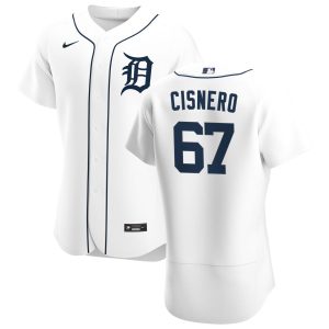 Stunning Detroit Tigers #67 Jose Cisnero Men's Nike White Home 2020 Authentic Player MLB Jersey