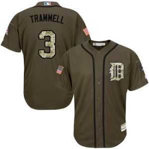 Amazing Tigers #3 Alan Trammell Green Salute to Service Stitched MLB Jersey
