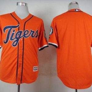 Amazing Tigers Blank Orange Cool Base Stitched MLB Jersey