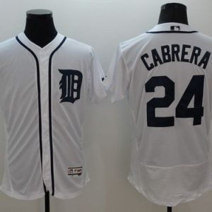 Amazing Tigers #24 Miguel Cabrera White Flexbase Authentic Collection Stitched MLB Jersey
