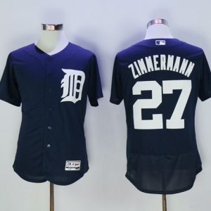Amazing Tigers #27 Jordan Zimmermann Navy Blue Flexbase Authentic Collection Stitched MLB Jersey