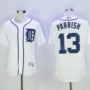 Amazing Tigers #13 Lance Parrish White Flexbase Authentic Collection Stitched MLB Jersey