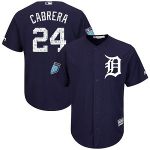 Amazing Tigers #24 Miguel Cabrera Navy Blue 2018 Spring Training Cool Base Stitched MLB Jersey