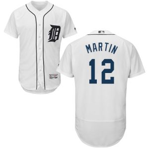 Superb Tigers #12 Leonys Martin White Flexbase Authentic Collection Stitched MLB Jersey