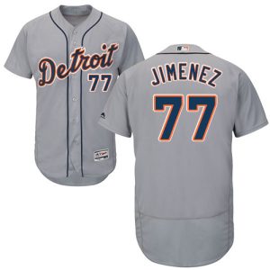 Superb Tigers #77 Joe Jimenez Grey Flexbase Authentic Collection Stitched MLB Jersey