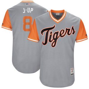 Superb Tigers #8 Justin Upton Gray J Up Players Weekend Authentic Stitched MLB Jersey