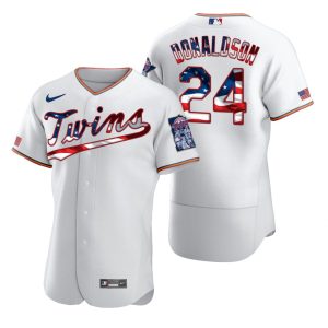 Impressive Minnesota Twins #24 Josh Donaldson Men's Nike White Fluttering USA Flag Limited Edition Authentic MLB Jersey