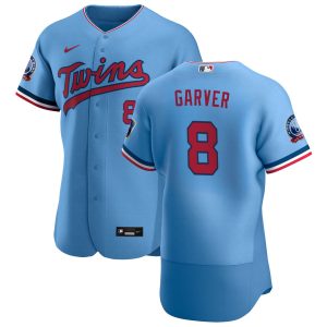Exceptional Minnesota Twins #8 Mitch Garver Men's Nike Light Blue Alternate 2020 60th Season Authentic Team MLB Jersey