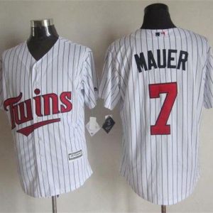 Stunning Twins #7 Joe Mauer White New Cool Base Stitched MLB Jersey