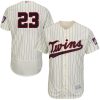 Amazing Twins #23 Nelson Cruz Cream Strip Flexbase Authentic Collection Stitched MLB Jersey