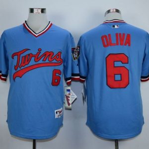 Superb Twins #6 Tony Oliva Light Blue 1984 Turn Back The Clock Stitched MLB Jersey