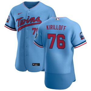 Delightful Minnesota Twins #76 Alex Kirilloff Men's Nike Light Blue Alternate 2020 60th Season Authentic Team MLB Jersey