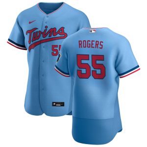 Exceptional Minnesota Twins #55 Taylor Rogers Men's Nike Light Blue Alternate 2020 Authentic Team MLB Jersey