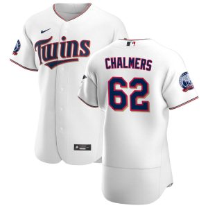 Superb Minnesota Twins #62 Dakota Chalmers Men's Nike White Home 2020 60th Season Authentic Team MLB Jersey
