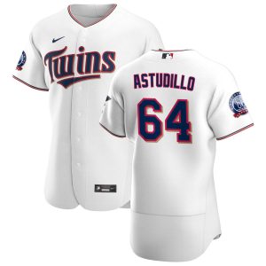 Superb Minnesota Twins #64 Willians Astudillo Men's Nike White Home 2020 60th Season Authentic Team MLB Jersey