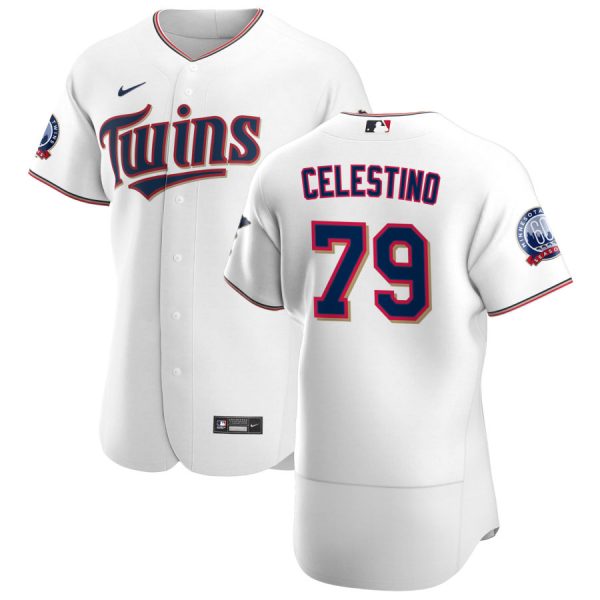 Superb Minnesota Twins #79 Gilberto Celestino Men's Nike White Home 2020 60th Season Authentic Team MLB Jersey