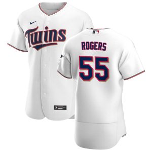 Impressive Minnesota Twins #55 Taylor Rogers Men's Nike White Home 2020 Authentic Player MLB Jersey