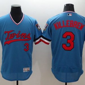 Delightful Twins #3 Harmon Killebrew Light Blue Flexbase Authentic Collection Cooperstown Stitched MLB Jersey