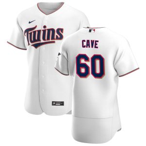 Superb Minnesota Twins #60 Jake Cave Men's Nike White Home 2020 Authentic Player MLB Jersey