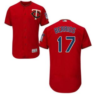 Superb Twins #17 Jose Berrios Red Flexbase Authentic Collection Stitched MLB Jersey
