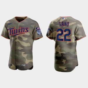 Superb Minnesota Twins #22 Miguel Sano Men's Nike 2021 Armed Forces Day Authentic MLB Jersey  Camo