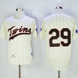 Delightful Mitchell And Ness 1969 Twins #29 Rod Carew Cream Throwback Stitched MLB Jersey