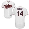 Outstanding Twins #14 Kent Hrbek White Flexbase Authentic Collection Stitched MLB Jersey
