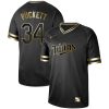 Fantastic Nike Twins #34 Kirby Puckett Black Gold Authentic Stitched MLB Jersey