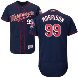 Superb Twins #99 Logan Morrison Navy Blue Flexbase Authentic Collection Stitched MLB Jersey