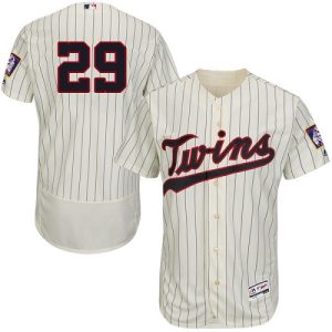Amazing Twins #29 Rod Carew Cream Strip Flexbase Authentic Collection Stitched MLB Jersey