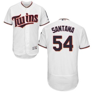 Stunning Twins #54 Ervin Santana White Flexbase Authentic Collection Stitched MLB Jersey