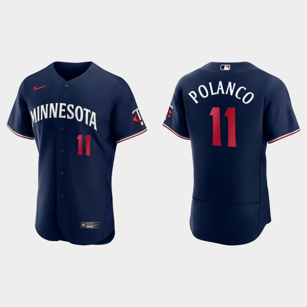 Exceptional Minnesota Twins #11 Jorge Polanco Men's Nike 2023 Authentic Jersey Navy