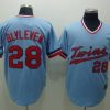 Exceptional Mitchelland Ness Twins #28 Bert Blyleven Stitched Light Blue Throwback MLB Jersey