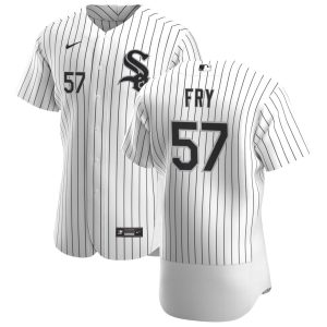 Outstanding Chicago White Sox #57 Jace Fry Men's Nike White Home 2020 Authentic Player MLB Jersey