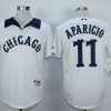 Exceptional White Sox #11 Luis Aparicio White 1976 Turn Back The Clock Stitched MLB Jersey