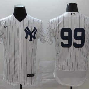 Fantastic New York Yankees #99 Aaron Judge Men's Nike White Navy Home 2020 Authentic Player MLB Jersey