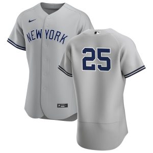 Amazing New York Yankees #25 Gleyber Torres Men's Nike Gray Road 2020 Authentic Player MLB Jersey