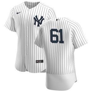 Amazing New York Yankees #61 Ben Heller Men's Nike White Navy Home 2020 Authentic Player MLB Jersey
