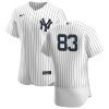 Stunning New York Yankees #83 Deivi Garcia Men's Nike White Navy Home 2020 Authentic Player MLB Jersey