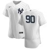 Impressive New York Yankees #90 Estevan Florial Men's Nike White Navy Home 2020 Authentic Player MLB Jersey