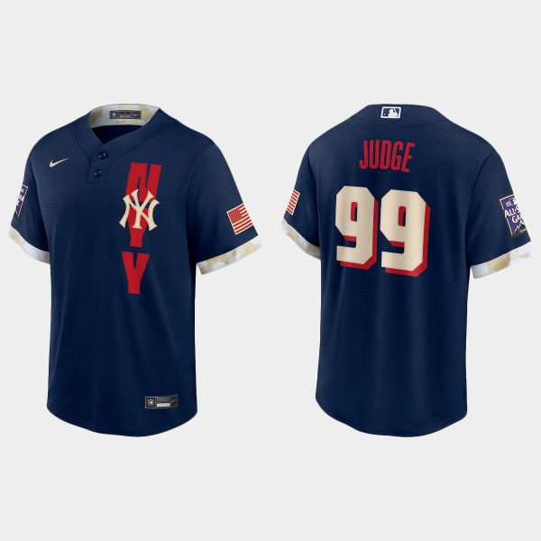 Impressive New York Yankees #99 Aaron Judge 2021 MLB All Star Game Fan's Version Navy Jersey