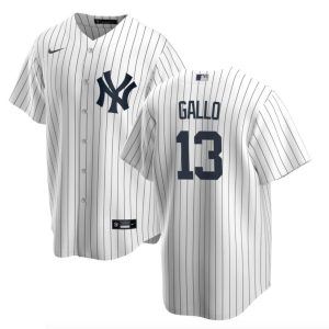 Exceptional New York Yankees #13 Joey Gallo Men's Nike White Home MLB Jersey