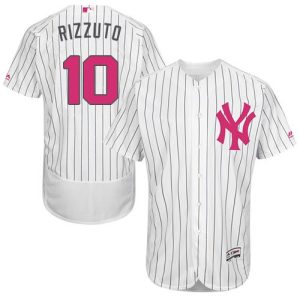 Premium Yankees #10 Phil Rizzuto White Strip Flexbase Authentic Collection Mother's Day Stitched MLB Jersey