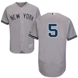 Stunning Yankees #5 Joe DiMaggio Grey Flexbase Authentic Collection Stitched MLB Jersey